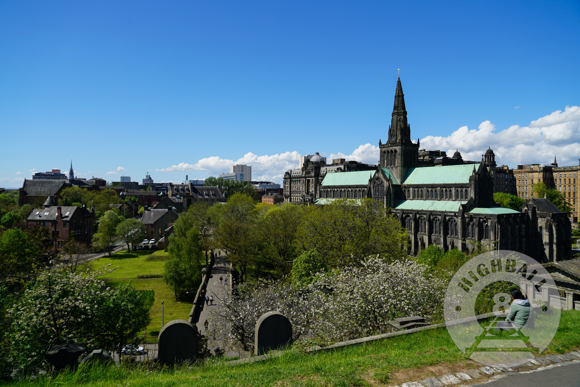 Glasgow Cathedral as seen from the Glasgow Necropolis, Glasgow, Scotland, UK, 2018.