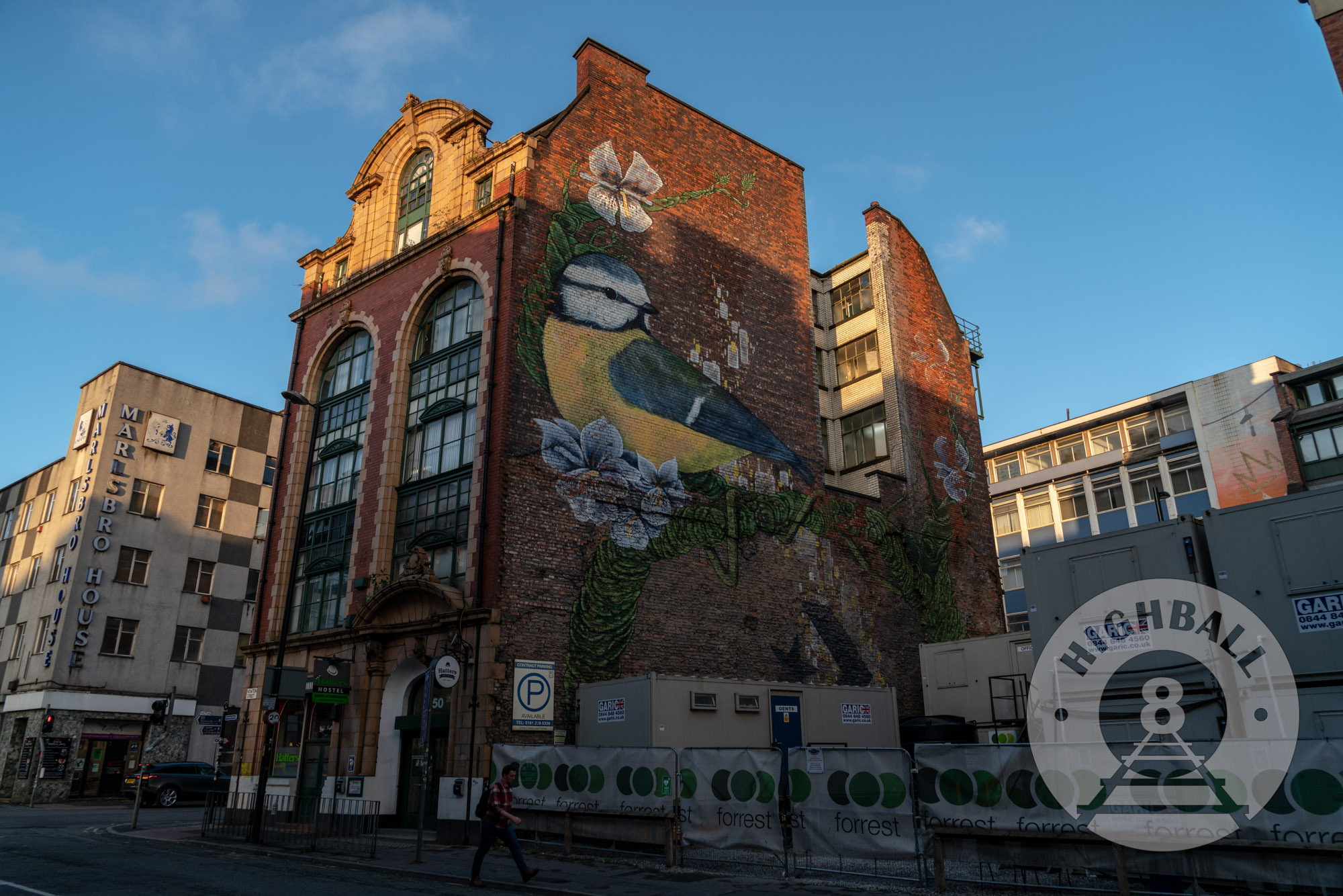 A mural on a building in the Northern Quarter neighborhood, Manchester, England, UK, 2018.