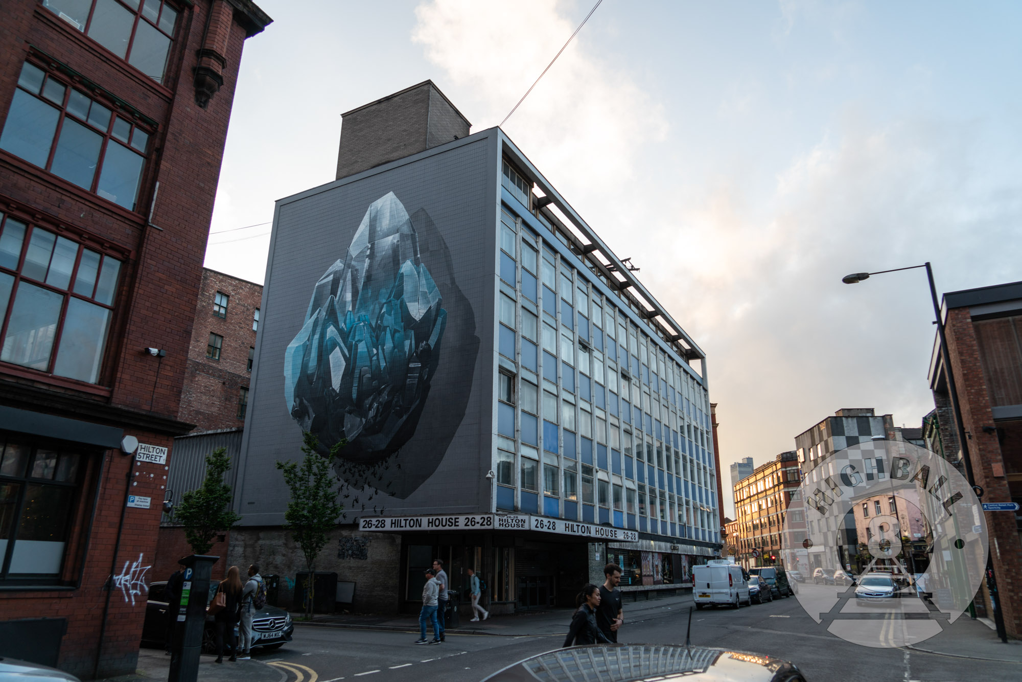 A mural on a building in the Northern Quarter neighborhood, Manchester, England, UK, 2018.