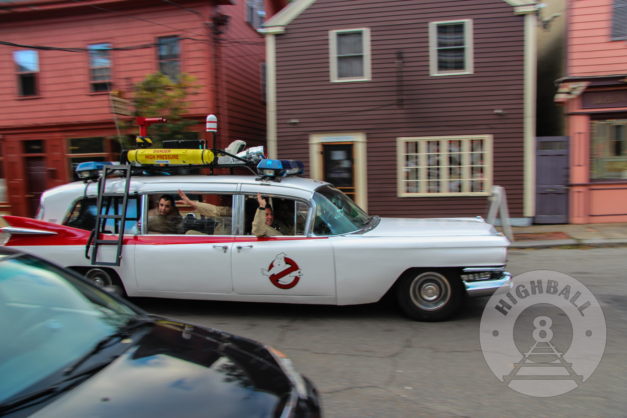 The Ghostbuster Mobile, preparing for the Salem Halloween Parade, Salem, Massachusetts, USA, 2014.