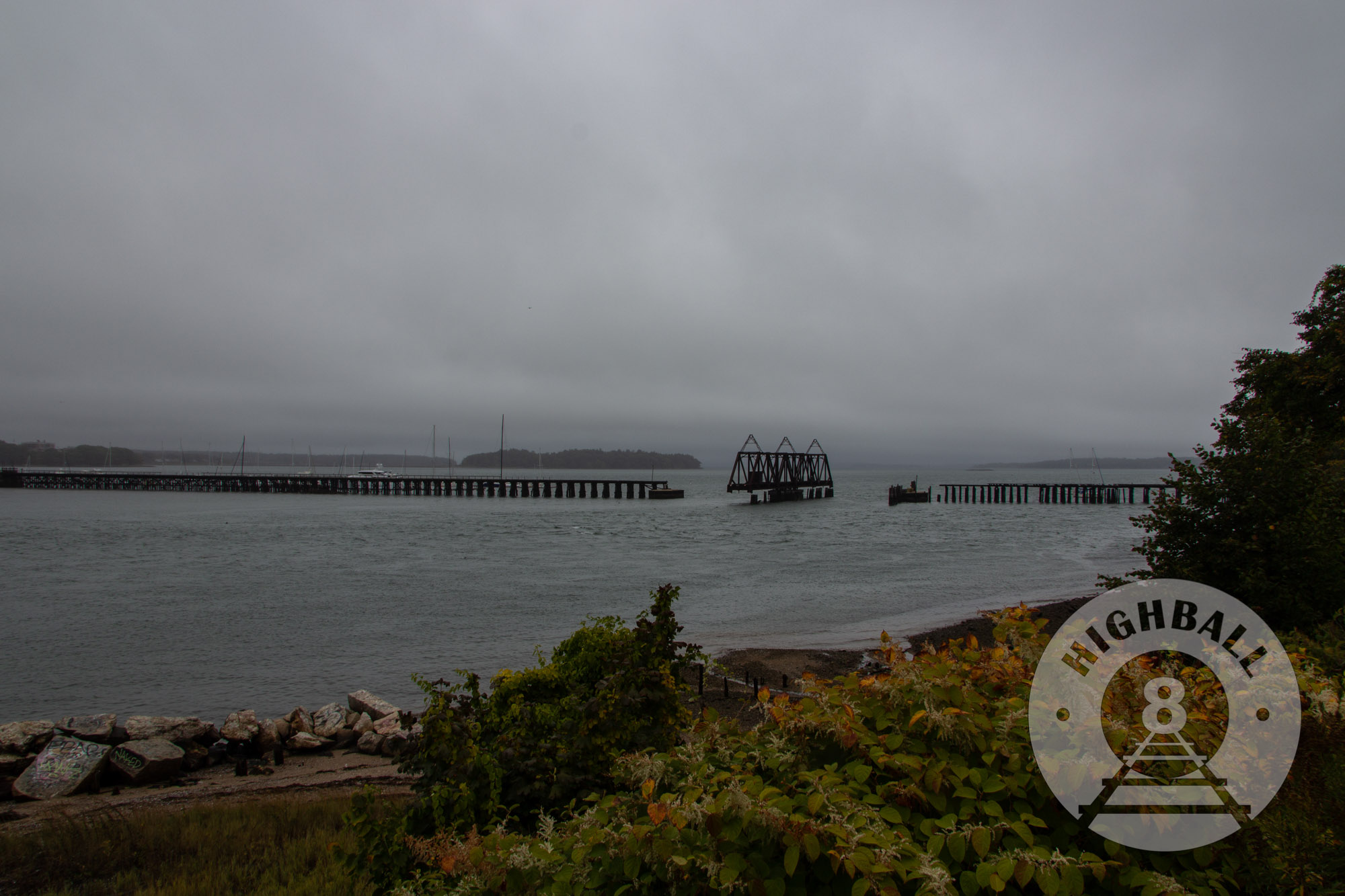 Abandoned rail bridge near East End Beach, Portland, Maine, 2014.