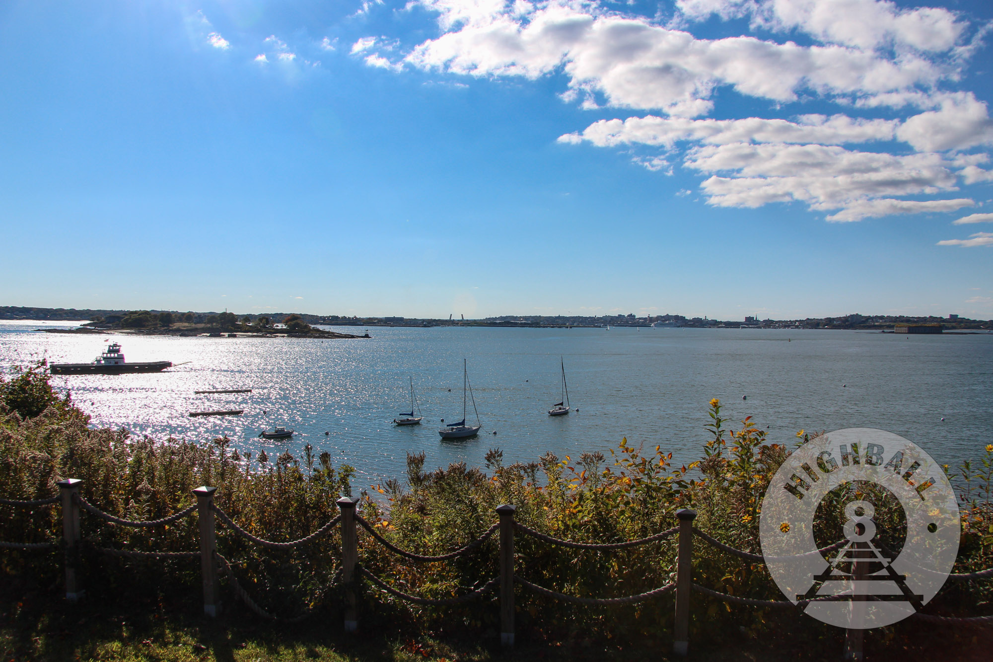 View of Portland from Peaks Island, Maine, USA, 2014.