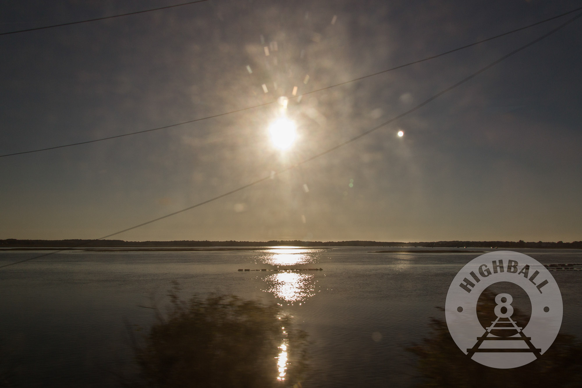 Coastal marshland near Old Orchard Beach, Maine, USA, 2014, as seen from the Amtrak Downeaster.