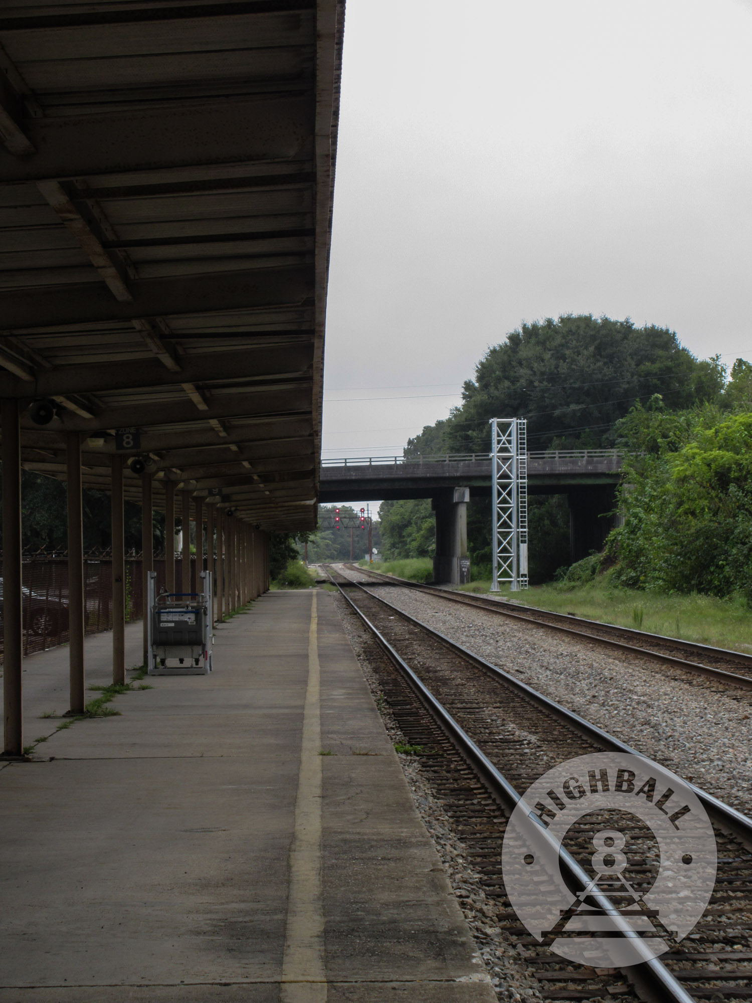 The Charleston Amtrak station, which is actually located in North Charleston, South Carolina, USA, 2015.