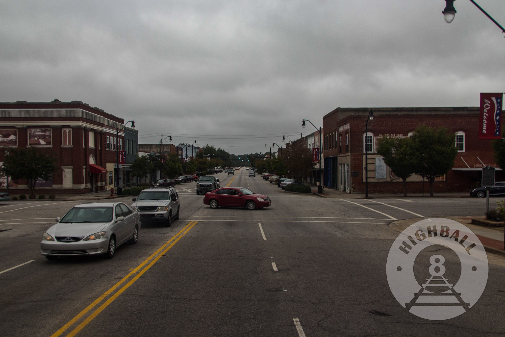 Town somewhere along the route of the Amtrak Palmetto, South Carolina, USA, 2015.