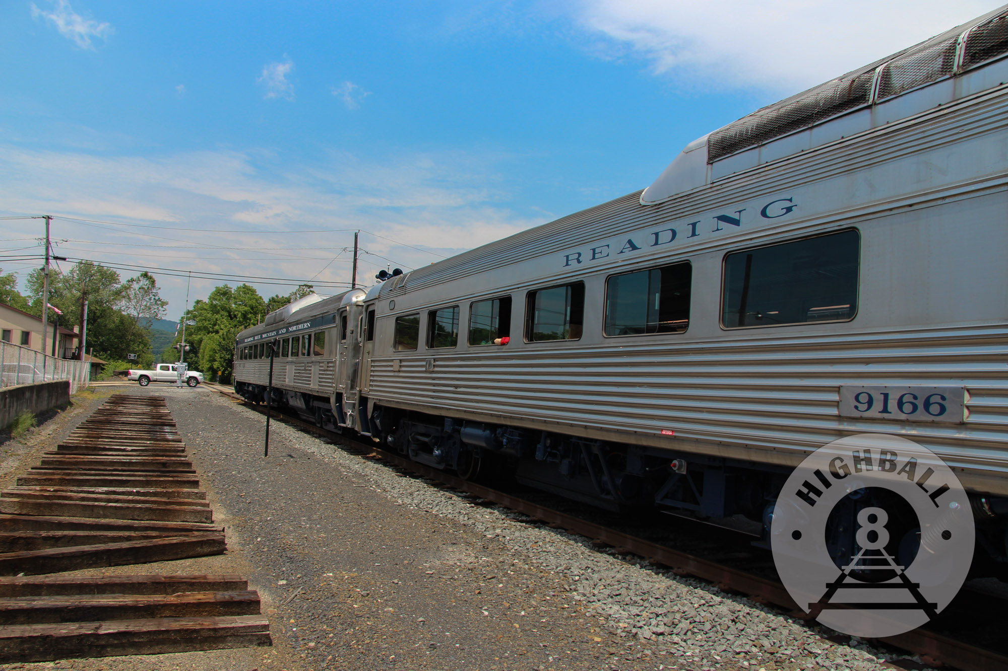 The Reading Blue Mountain & Northern Railroad's RDC cars at Schuylkill Haven Station, Pennsylvania, USA, 2016.