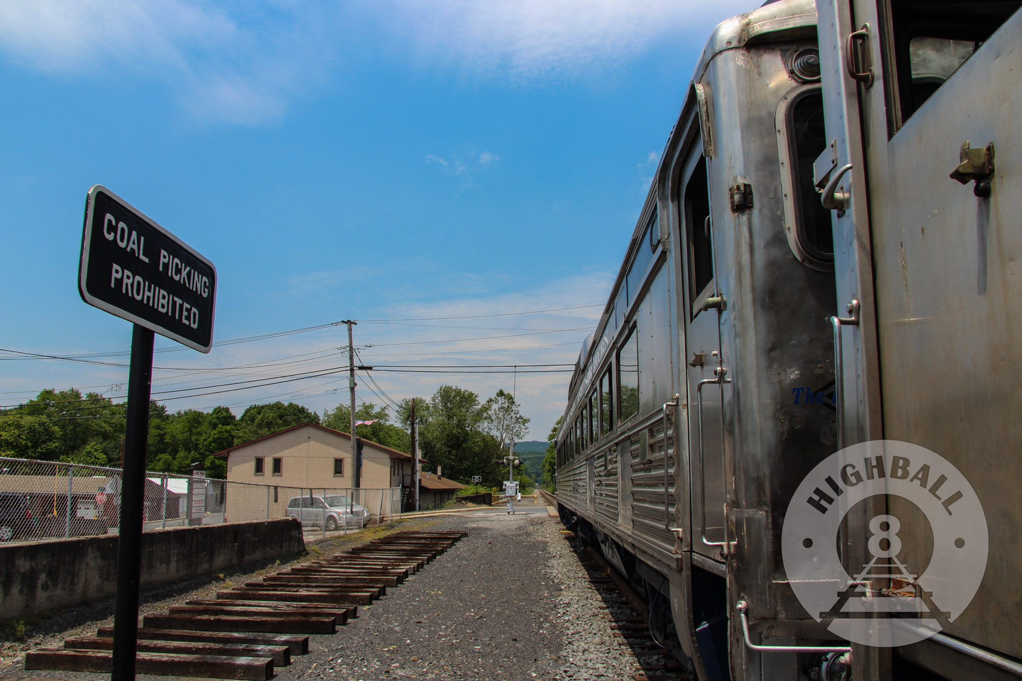 The Reading Blue Mountain & Northern Railroad's RDC cars at Schuylkill Haven Station, Pennsylvania, USA, 2016.