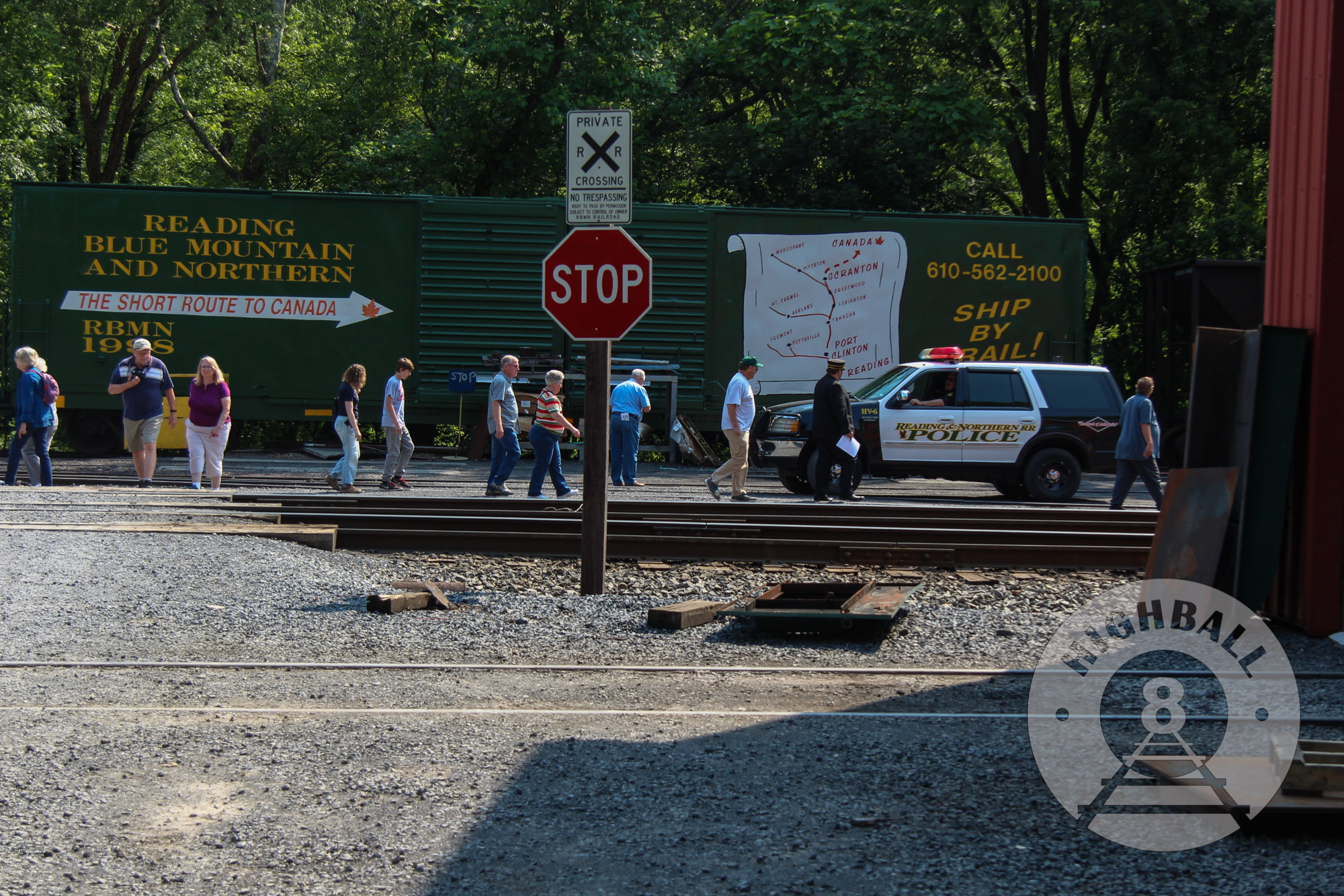 Exterior view of the workshops of the Reading Blue Mountain & Northern Railroad, Port Clinton, Pennsylvania, USA, 2016.