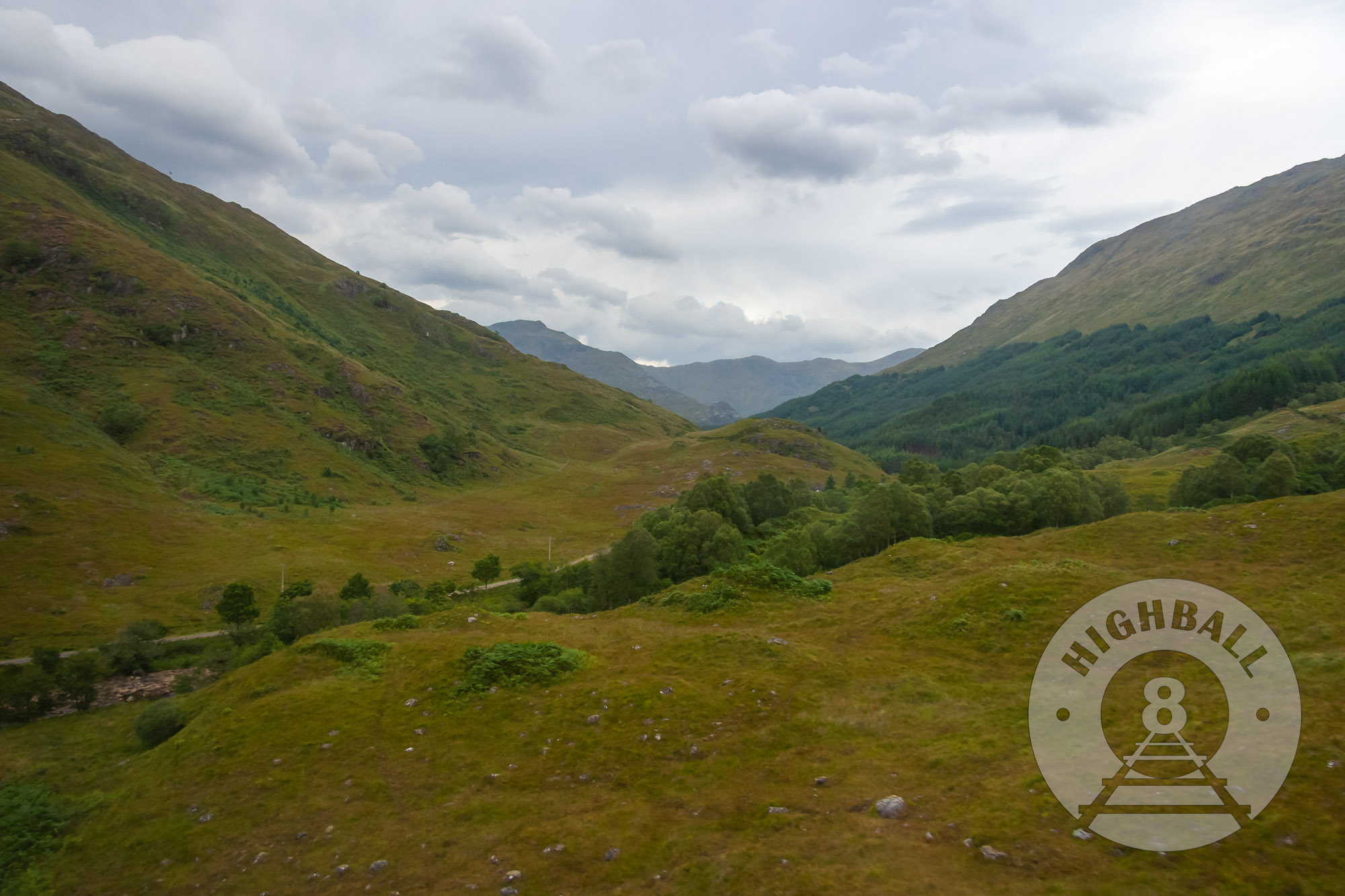 View from a Glasgow-bound West Highland Line train near Lochailort, Scotland, UK, 2010.