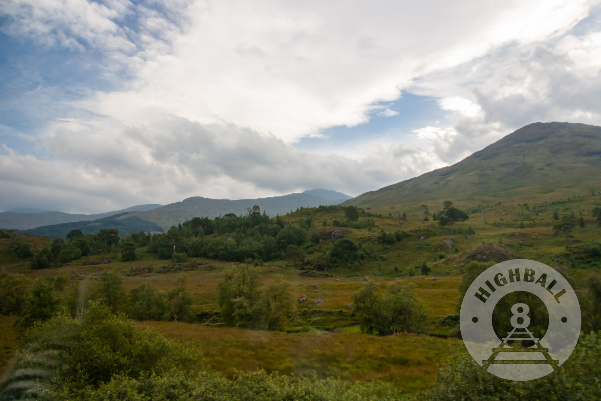 View from a Mallaig-bound West Highland Line train near  Crianlarich, Scotland, UK, 2010.