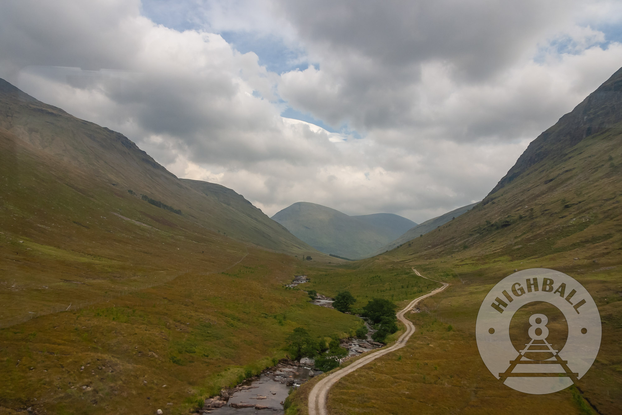 View from a Mallaig-bound West Highland Line train on Rannoch Moor, Scotland, UK, 2010.