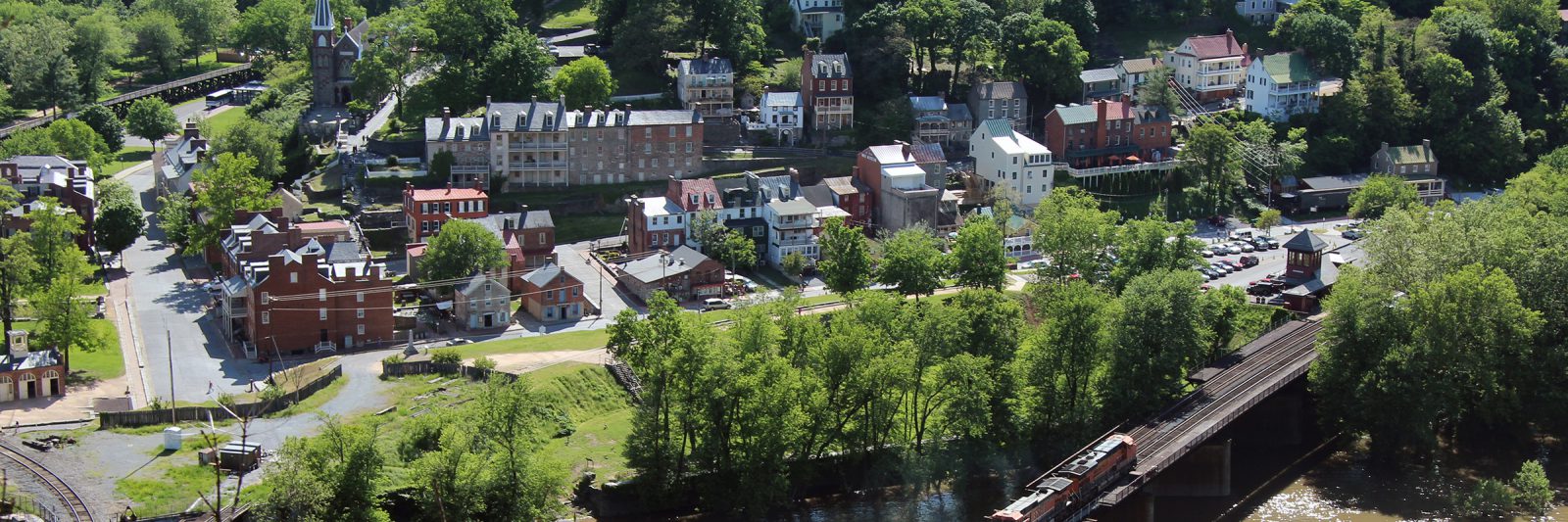 Harpers Ferry, West Virginia, seen from Maryland Heights, Maryland, USA, 2017.