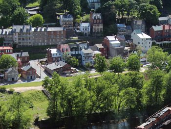 Harpers Ferry, West Virginia, seen from Maryland Heights, Maryland, USA, 2017.