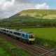 A train from the Trans-Pennine Express franchise in the Peak District, Derbyshire, England, UK, 2018.