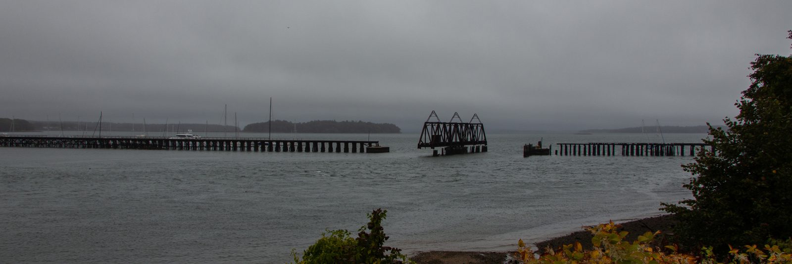 Abandoned rail bridge near East End Beach, Portland, Maine, 2014.