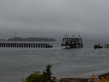 Abandoned rail bridge near East End Beach, Portland, Maine, 2014.