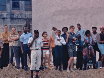 Mourners along the route of RFK's funeral train in June 1968. From the Paul Fusco/LOOK Magazine Collection at the Library of Congress.