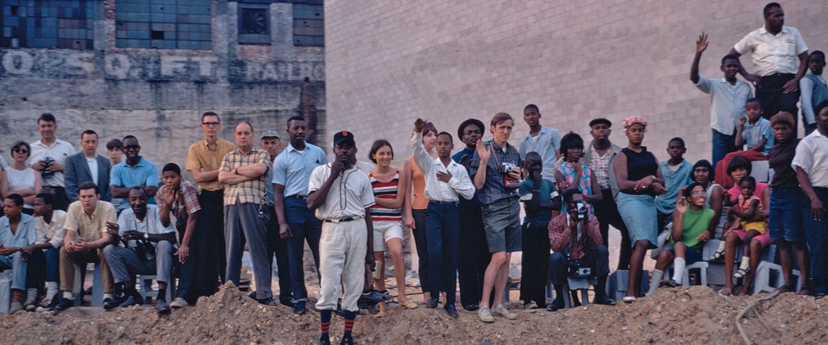 Mourners along the route of RFK's funeral train in June 1968. From the Paul Fusco/LOOK Magazine Collection at the Library of Congress.