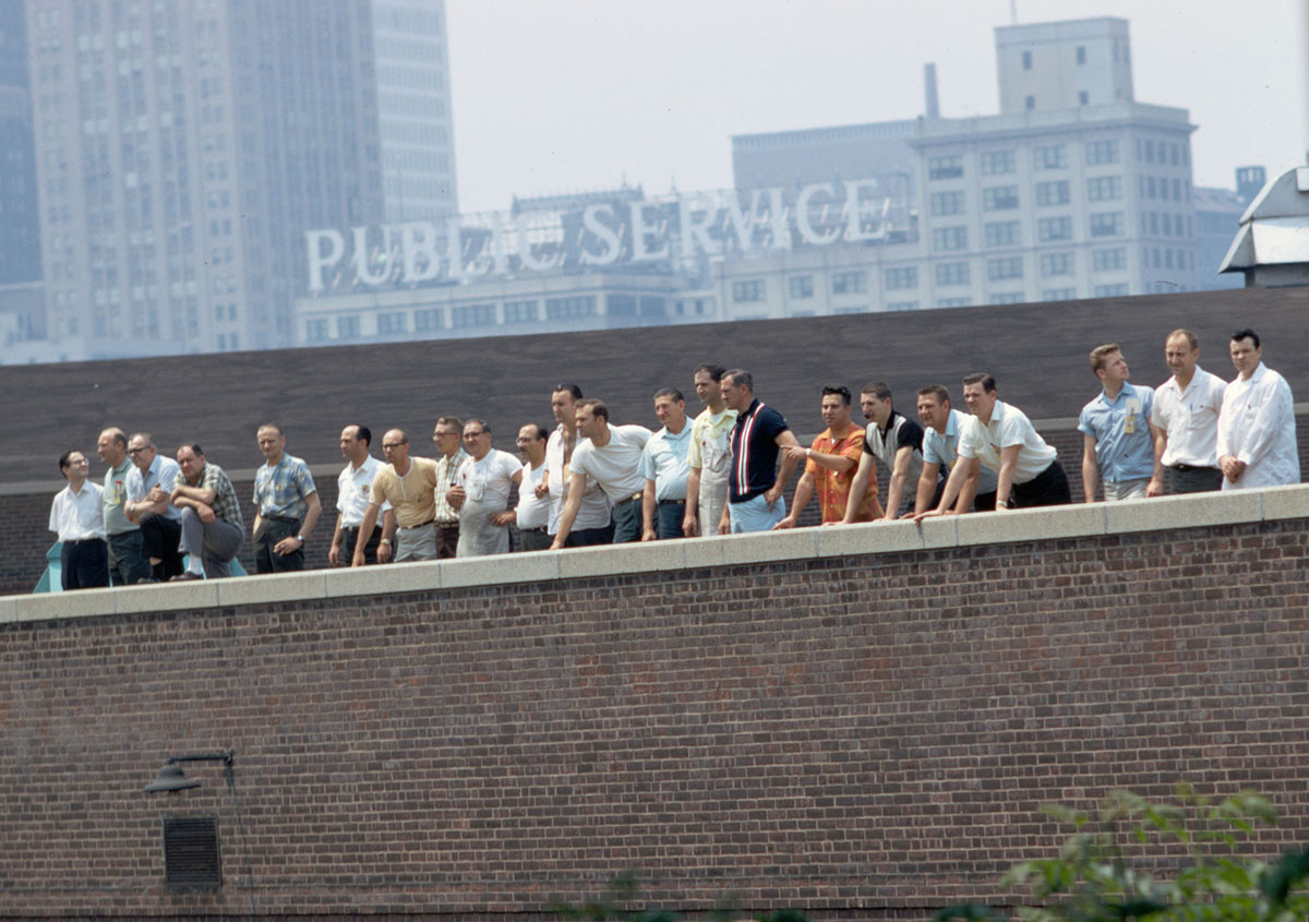 Mourners along the route of RFK's funeral train in June 1968. From the Paul Fusco/LOOK Magazine Collection at the Library of Congress.