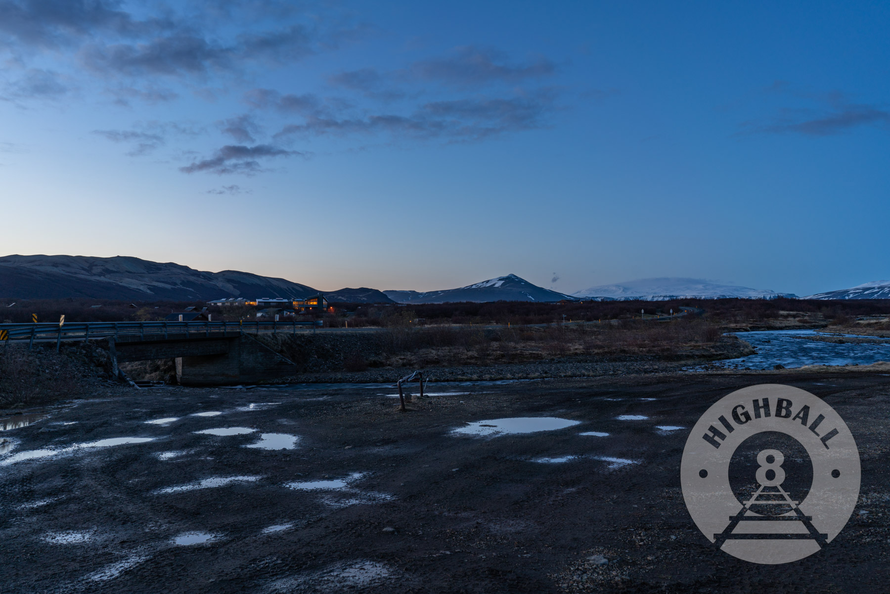 A midnight sunset at Hotel Husafell, Husafell, Iceland, 2018.