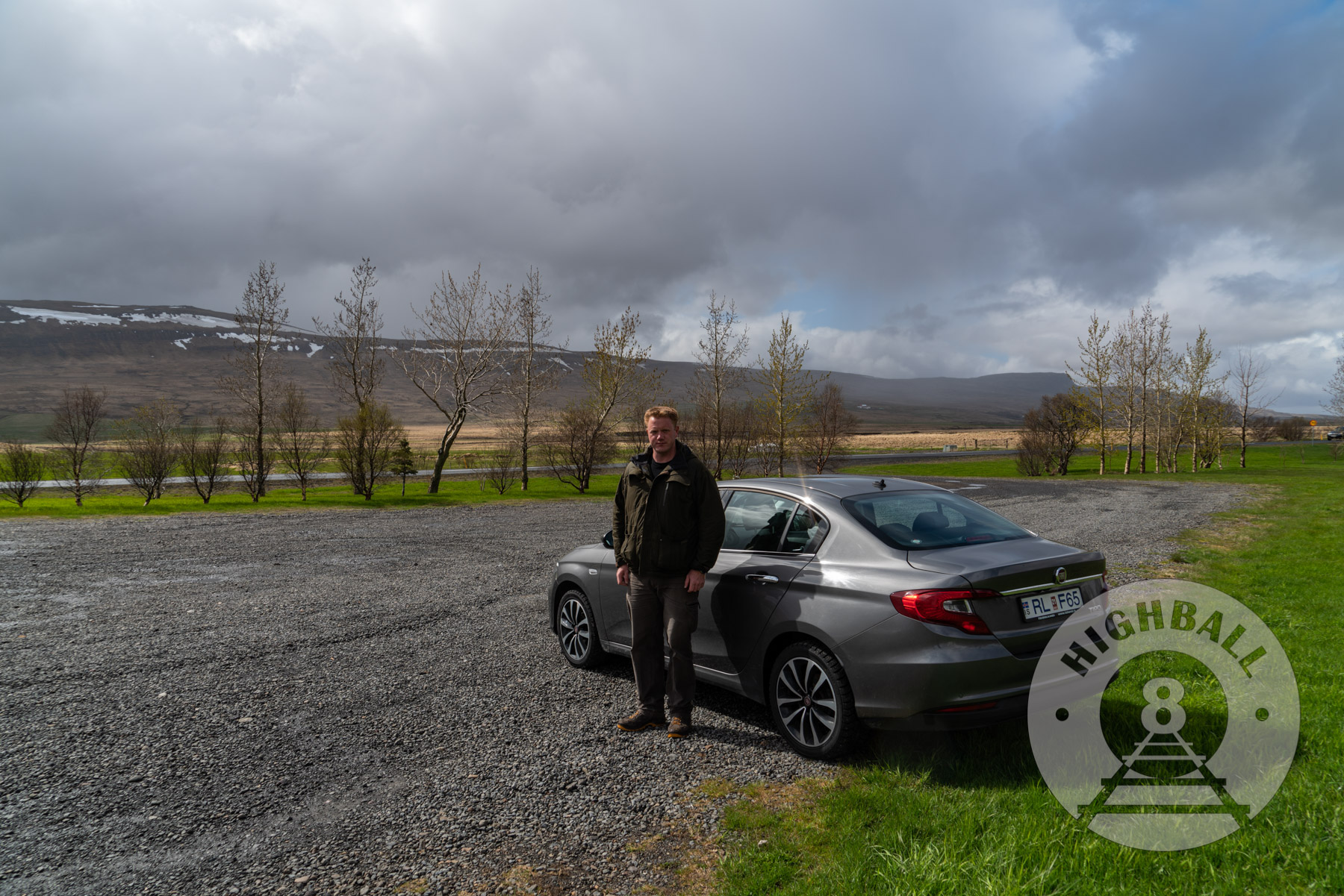 The author and his rental car in Reykholt, Iceland, 2018.