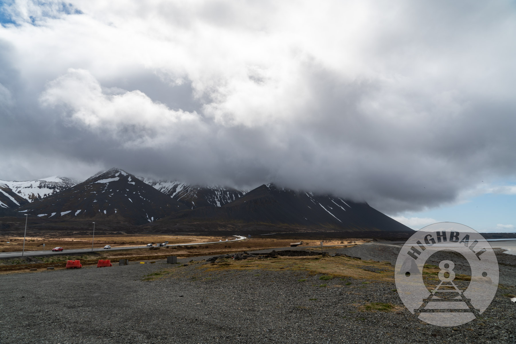 Looking south along Route 1 near Borgarnes, Iceland, 2018.