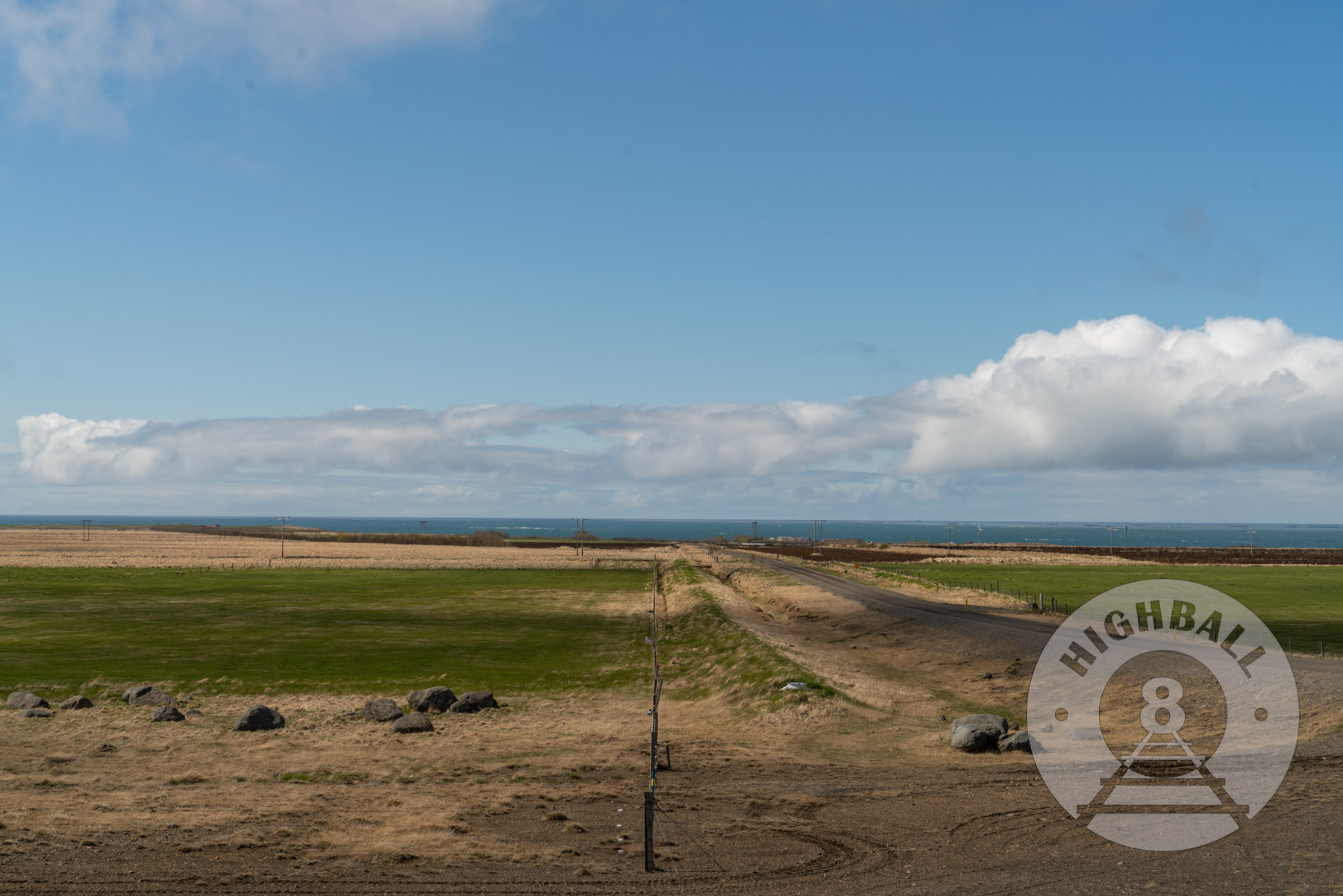 View of the coastline from Route 1, Iceland, 2018.